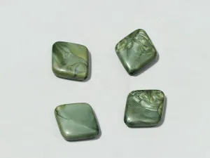 Green Gray Designer Kite Plastic Beads - 20 mm