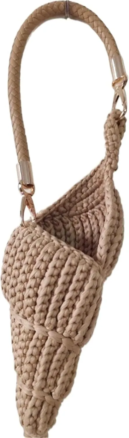 Hand-woven Conch Bag Luxury Pearl Chain Women Seaside Holiday Creative Shoulder Bag Cute Shell Crossbody Bag