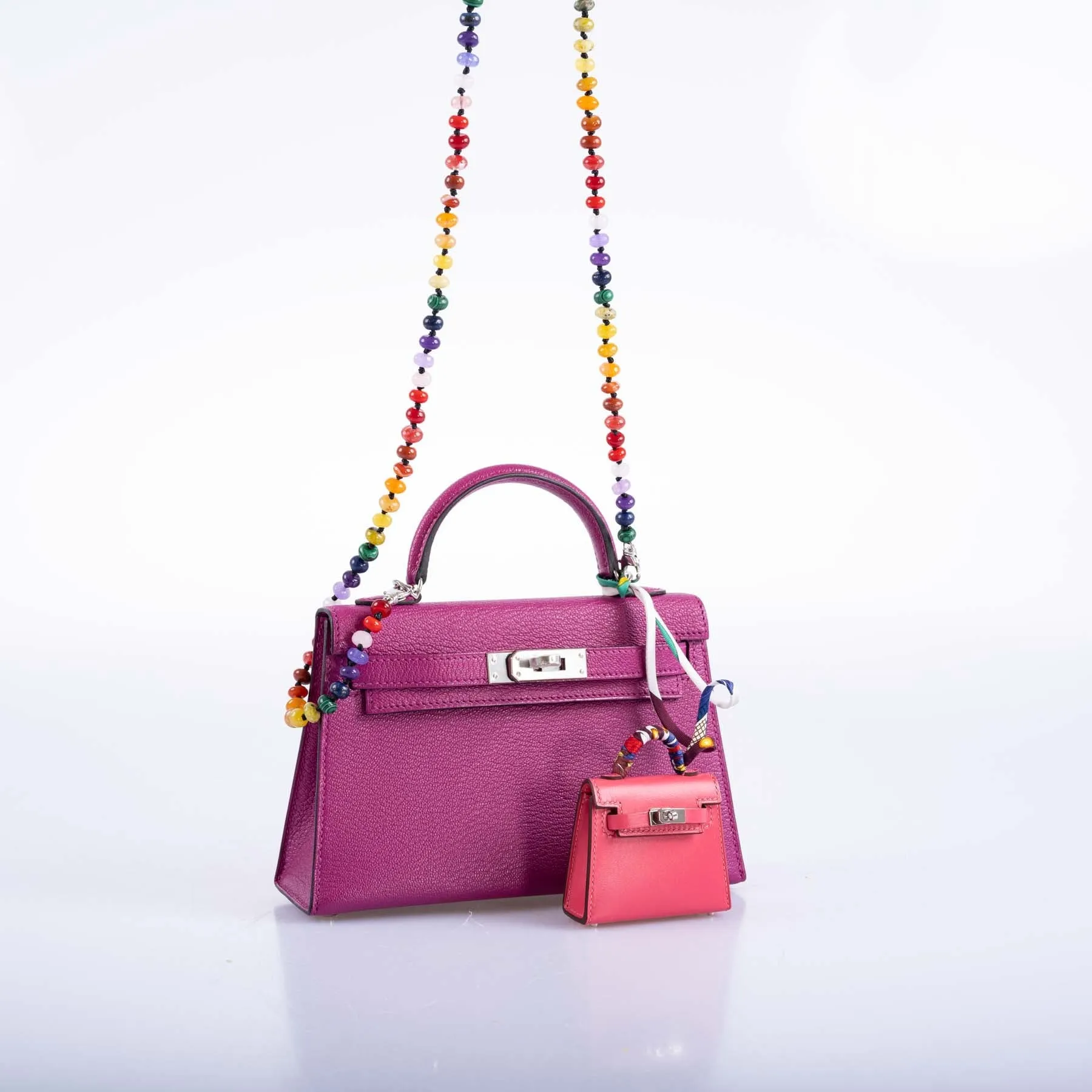 Hermès Kelly 20 Mini II Sellier Rose Pourpre Chevre Leather Palladium Hardware