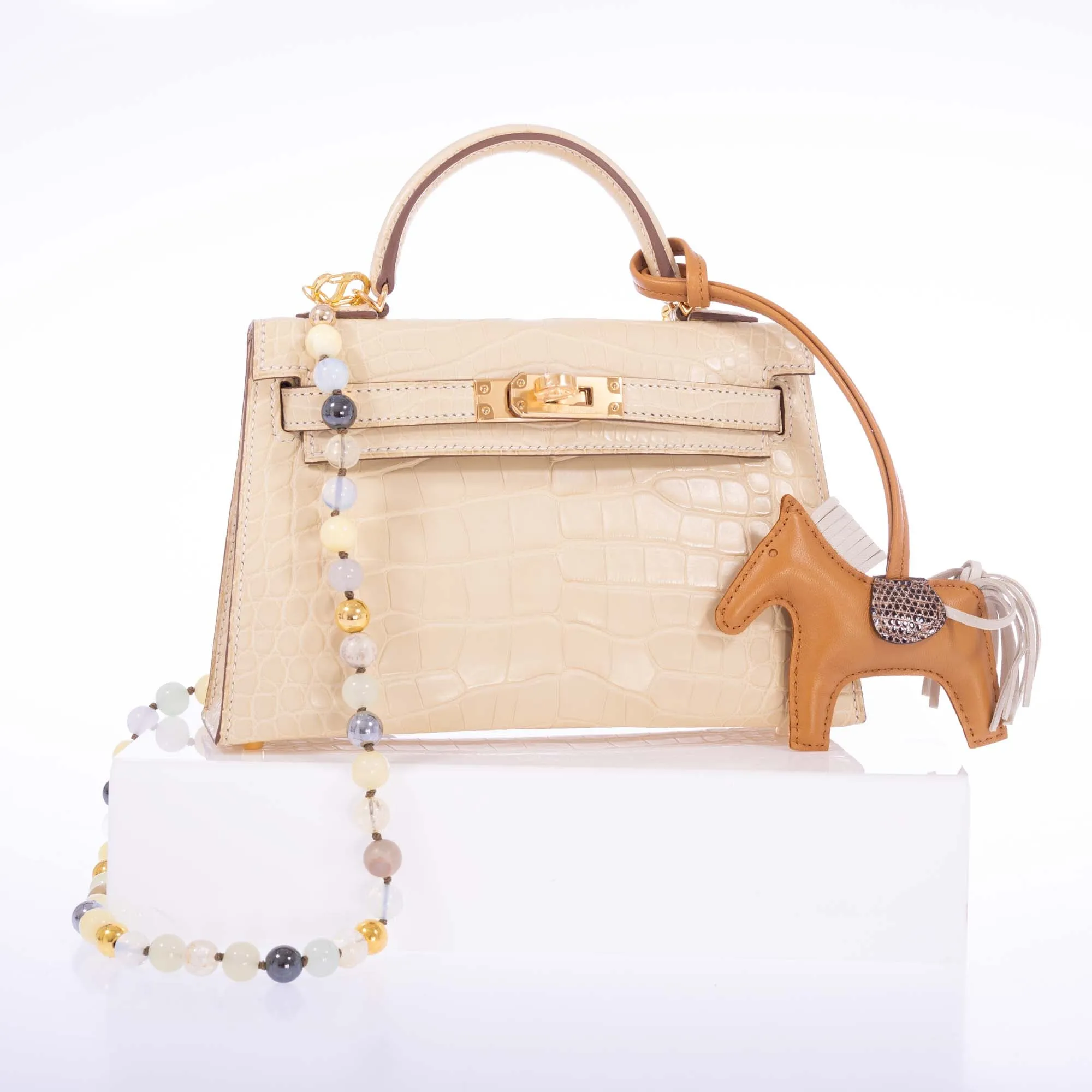 Hermès Kelly 20 Mini II Sellier Vanille Matte Alligator Gold Hardware