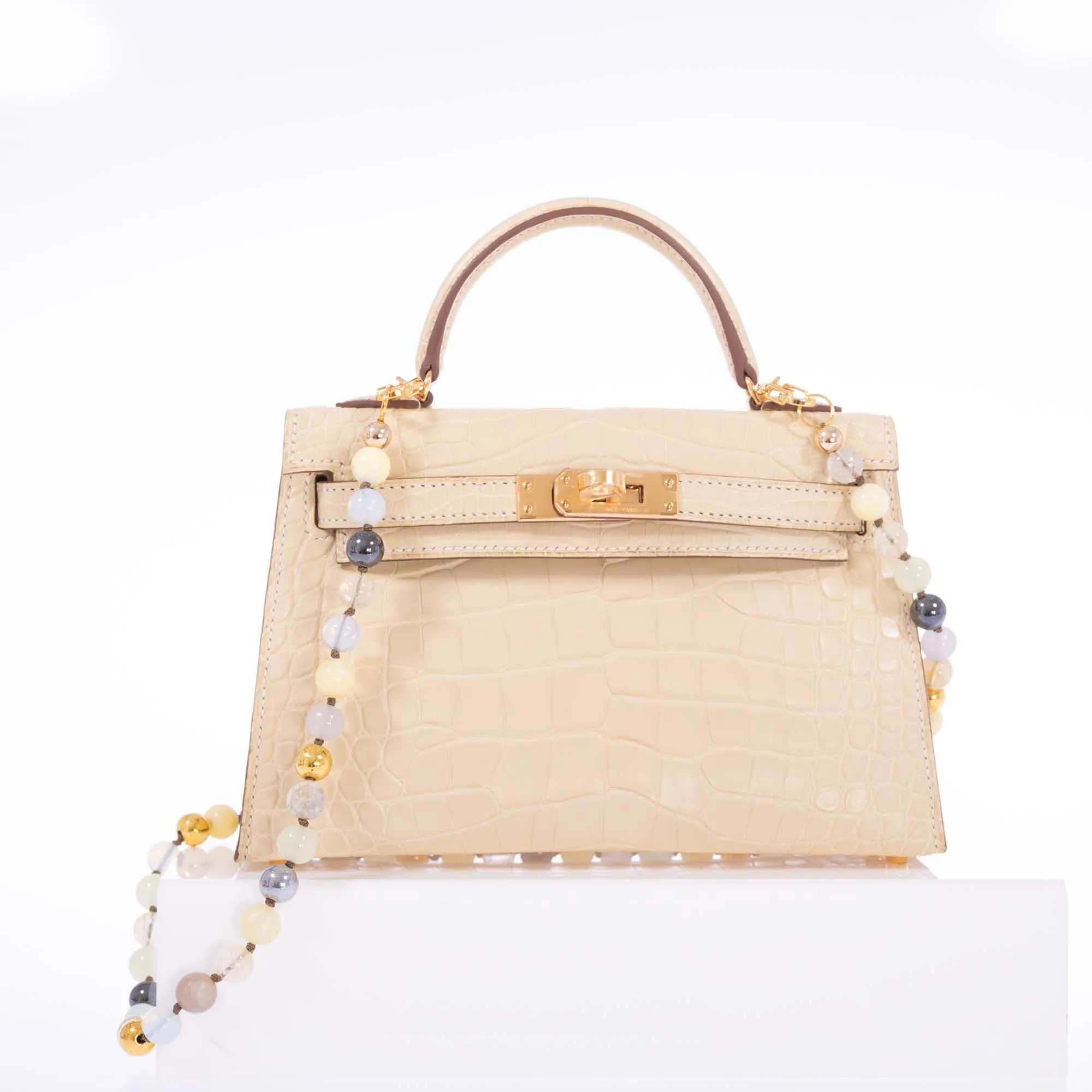Hermès Kelly 20 Mini II Sellier Vanille Matte Alligator Gold Hardware