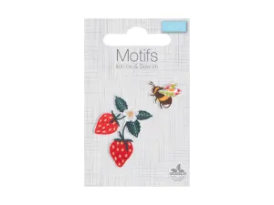 Iron -On & Sew-On Motif Patch - Strawberry