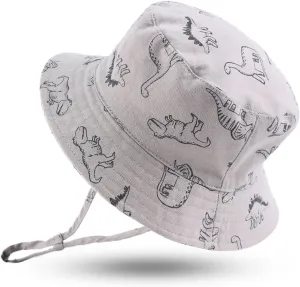 JANGANNSA Dinosaur Baby Boys Sun Hat Cotton Toddler Girls Bucket Hats Summer Sun Protect Cap for Kids