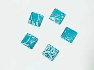 Light Blue Designer Square Plastic Beads - 22x22 mm