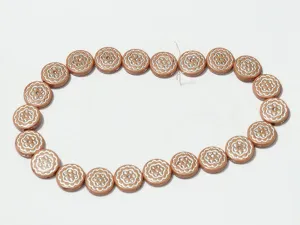 Light Brown Designer Circular Plastic Beads - 16 mm