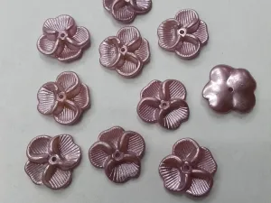 Light Purple Flat Flower Plastic Beads- 22 mm