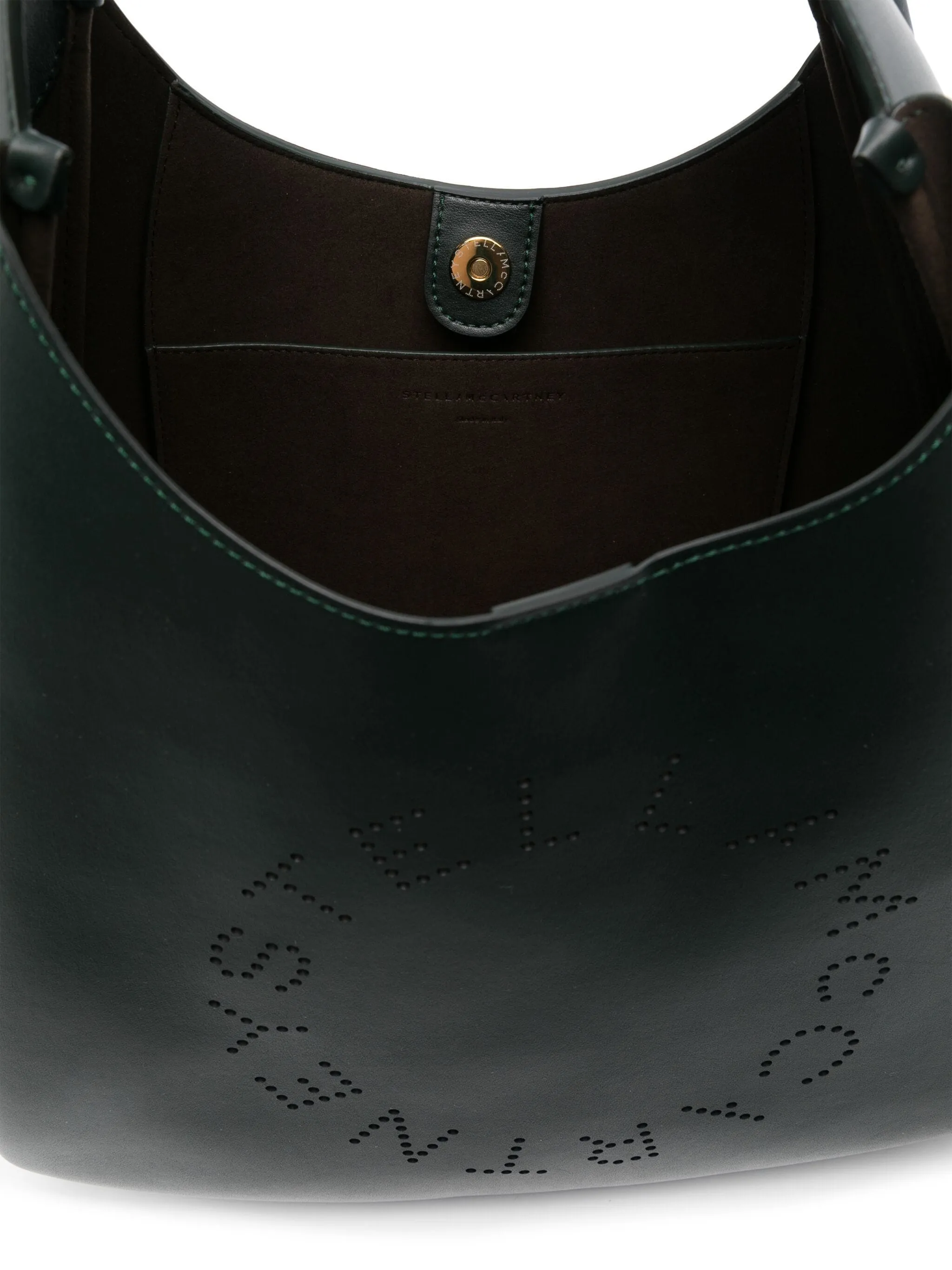 logo-perforated faux-leather tote bag