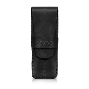 Londo Top Grain Leather Pen and Pencil Case with Tuck in Flap - Two Compartment