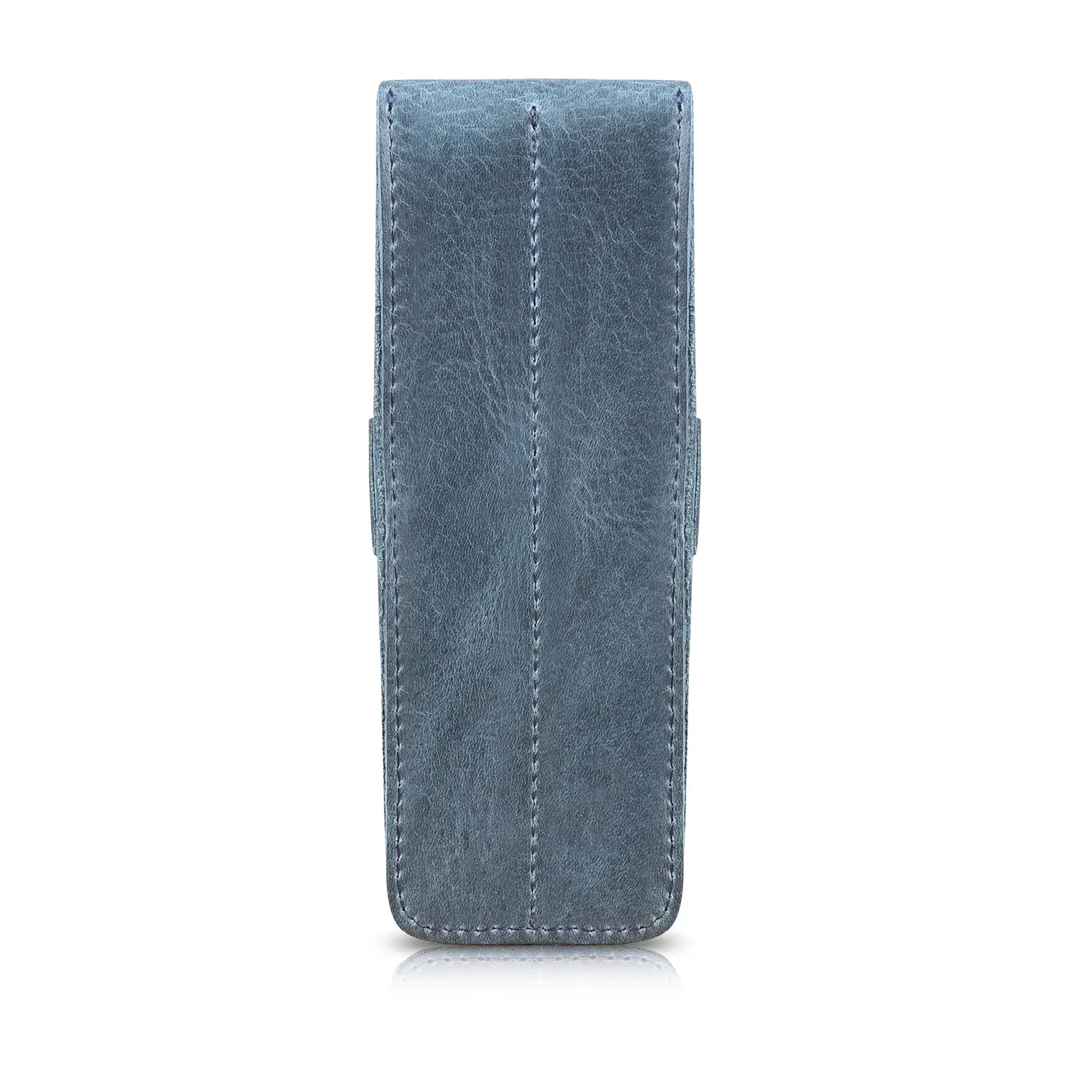 Londo Top Grain Leather Pen and Pencil Case with Tuck in Flap - Two Compartment