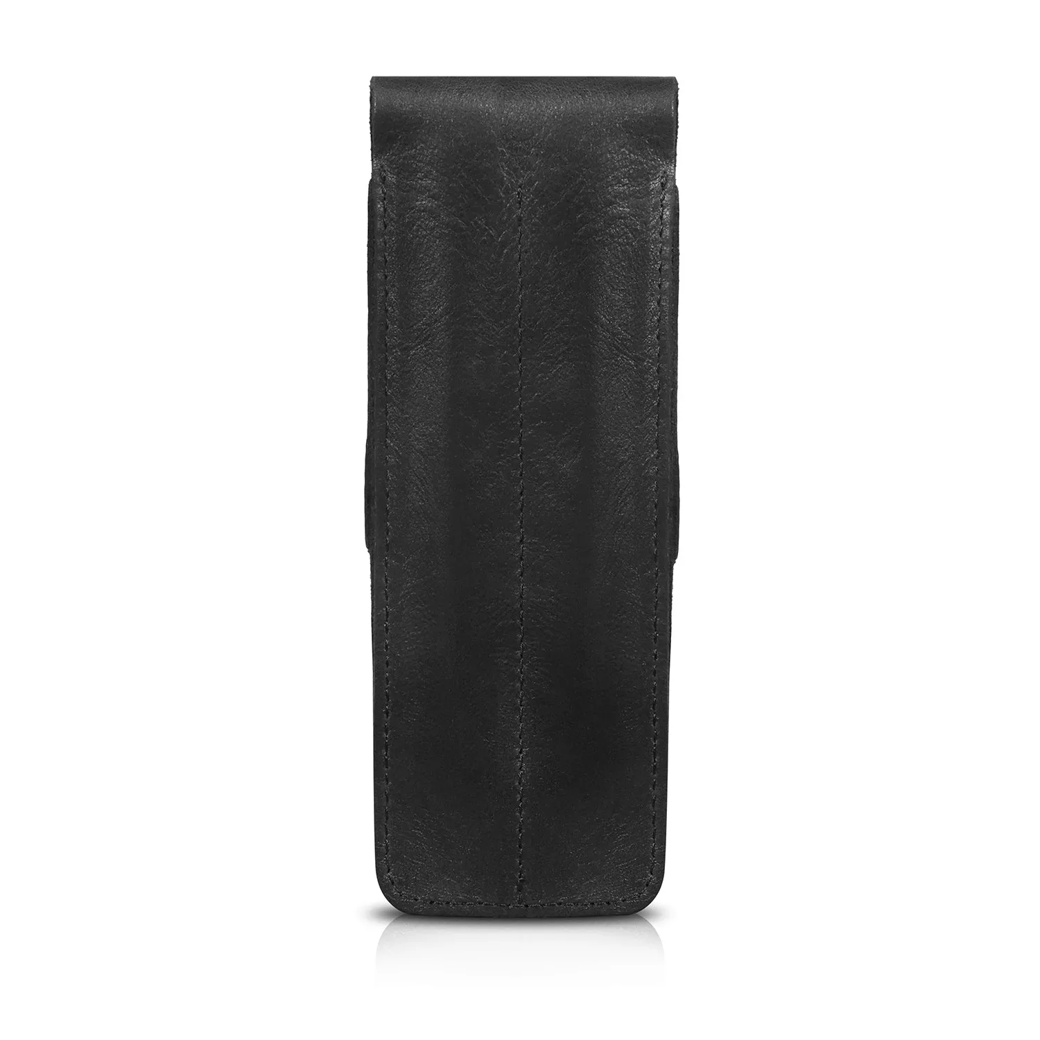 Londo Top Grain Leather Pen and Pencil Case with Tuck in Flap - Two Compartment