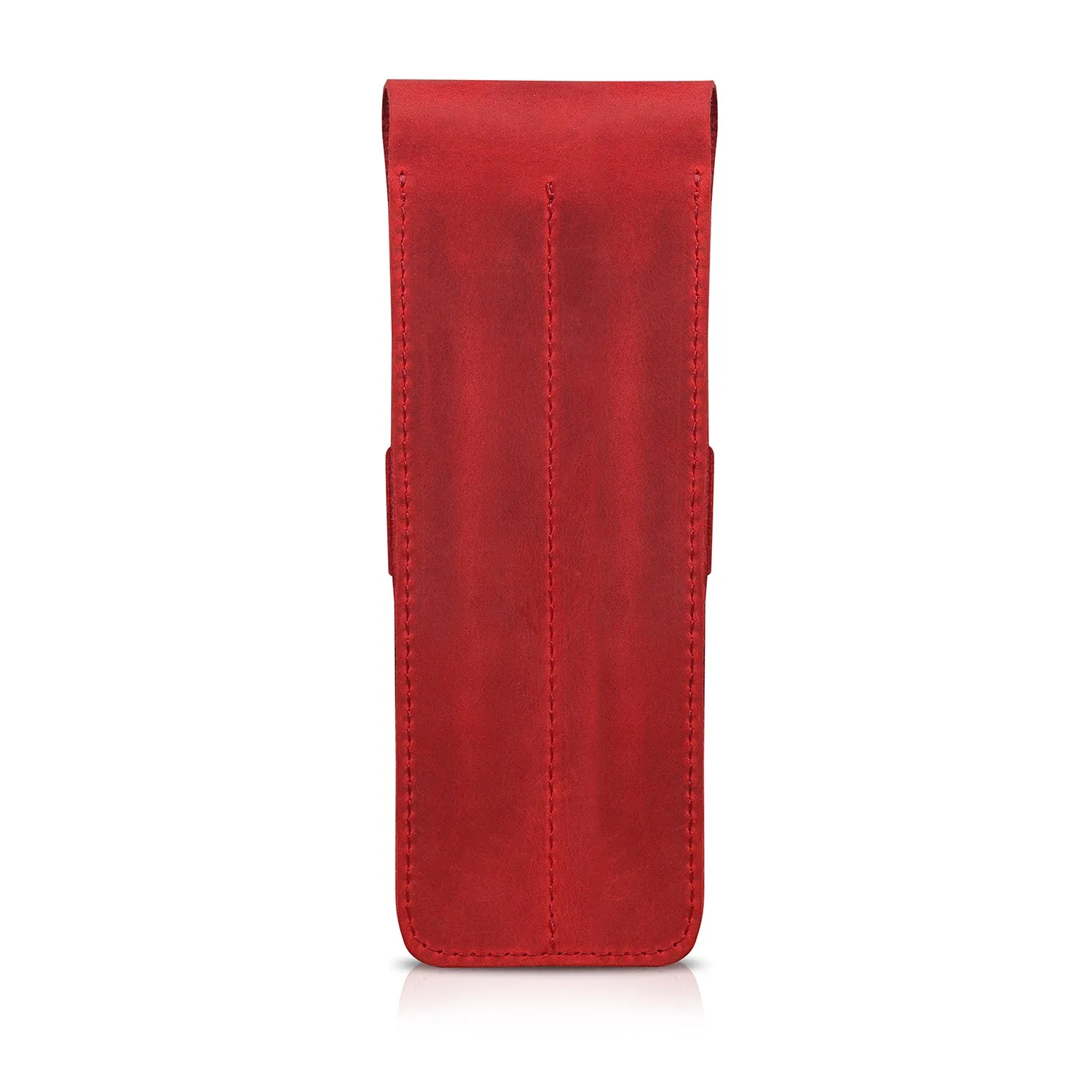 Londo Top Grain Leather Pen and Pencil Case with Tuck in Flap - Two Compartment