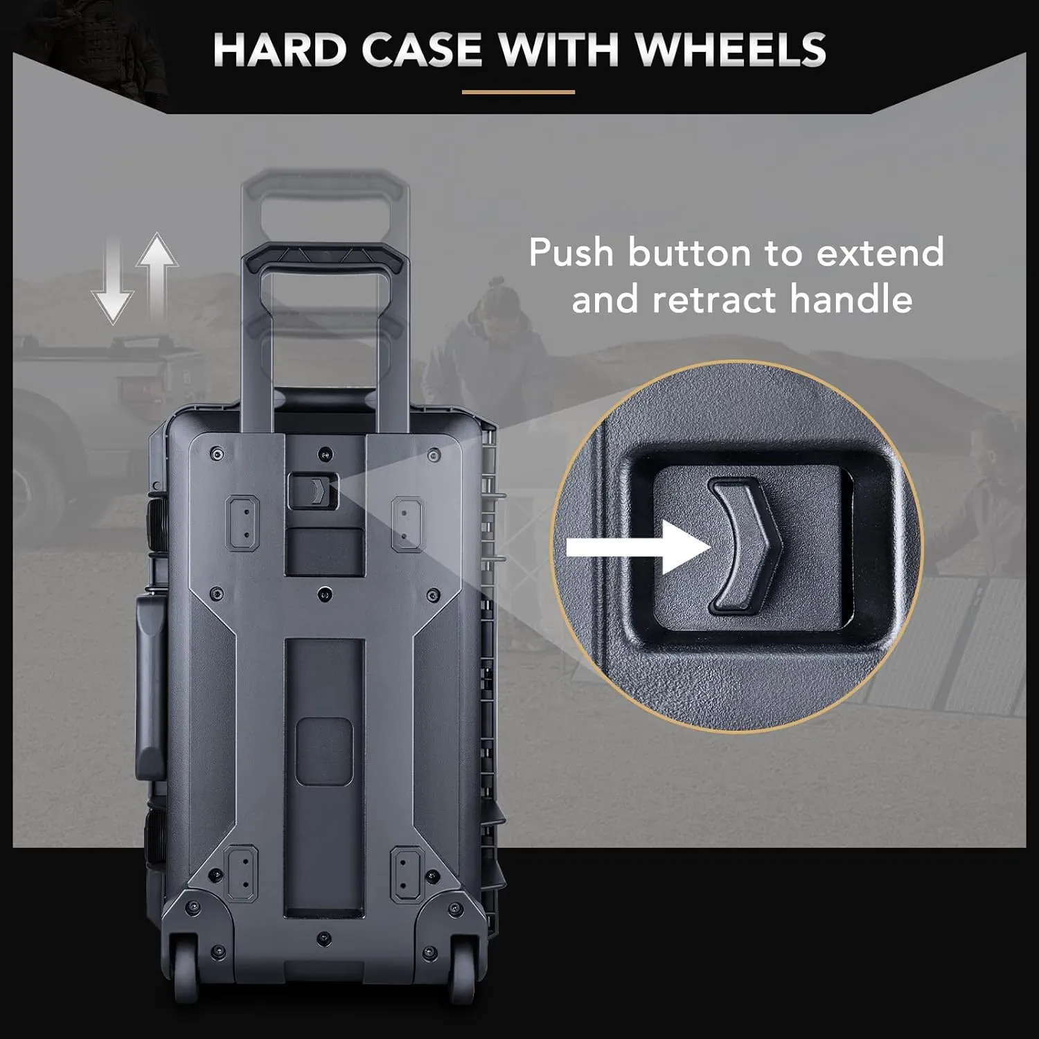 Lykus HC-5120 Waterproof Hard Case with Wheels and Customizable Foam, Interior Size 20.3x11.3x7.3 inch, Suitable for camera, lens, drone, mic, flashlight, projector, electronics, tools, and more