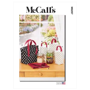 M8297 Lunch Bag, Glass Jar Sacks and Napkin