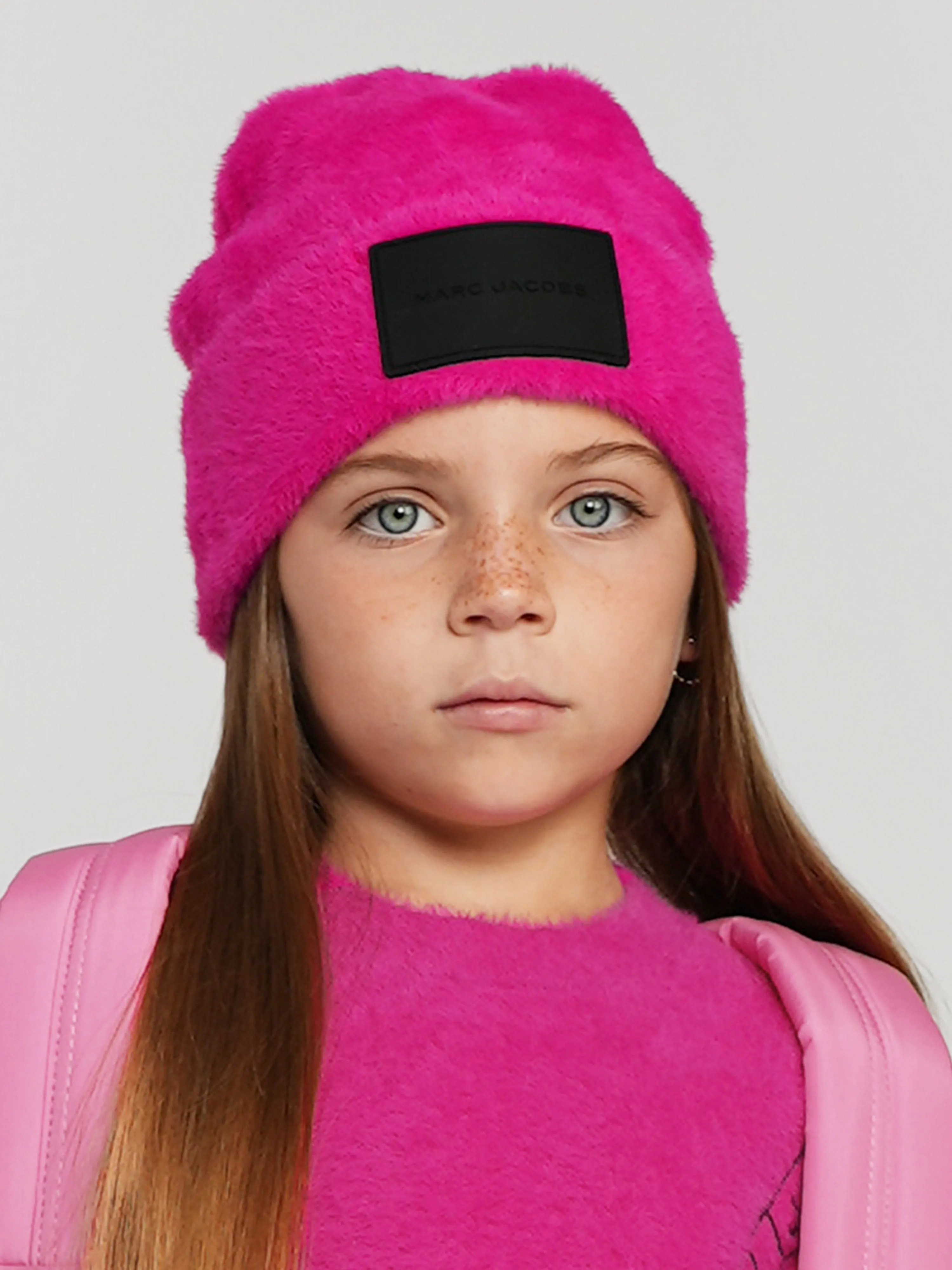 MARC JACOBS Girls Logo Beanie Hat in Pink