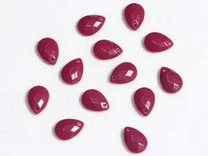 Maroon Drop Plastic Beads - 18x13 mm