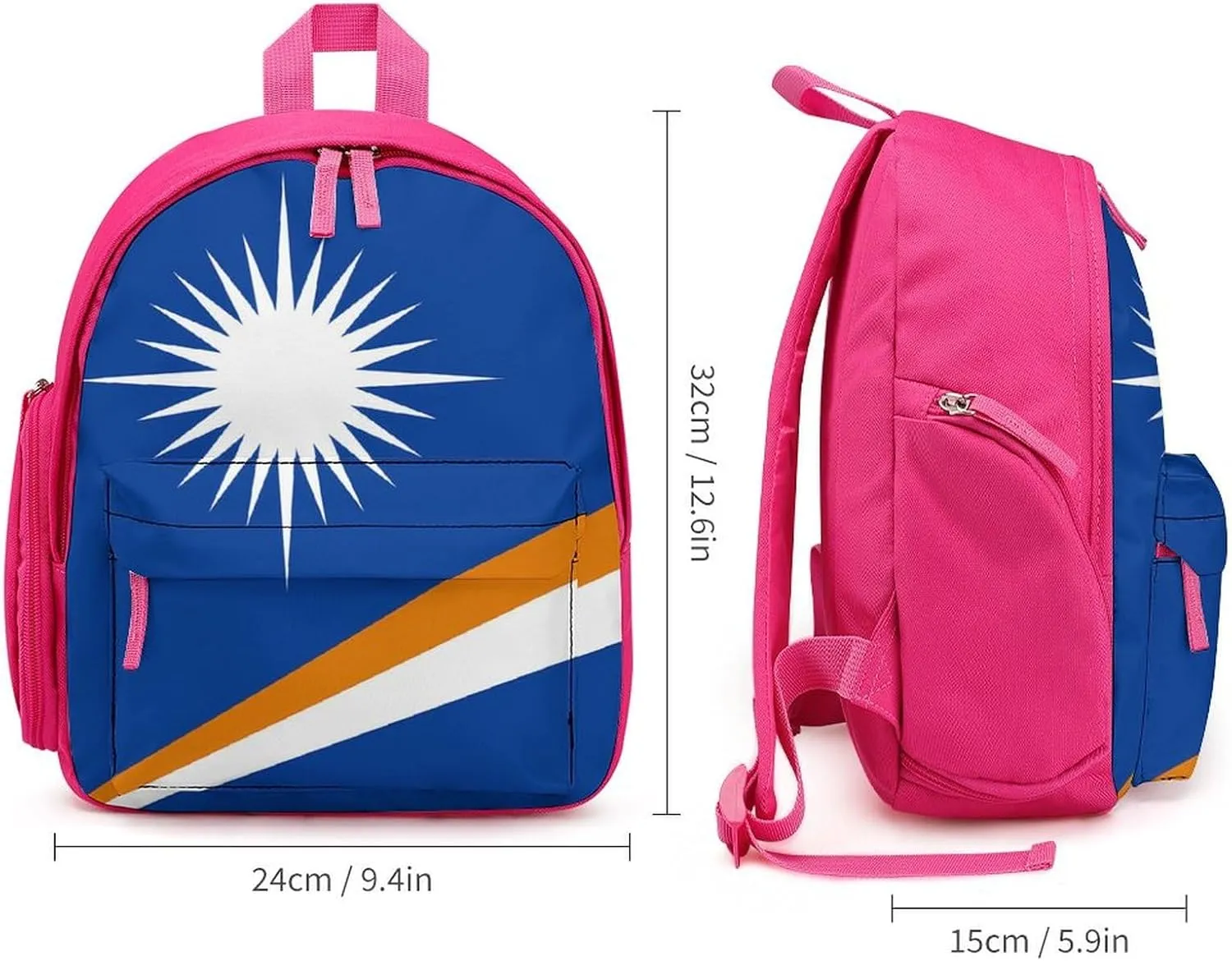 Marshall Islands Flag Mini Backpack for Women Small Double Shoulder Cute Daypack Purse Lightweight Bag
