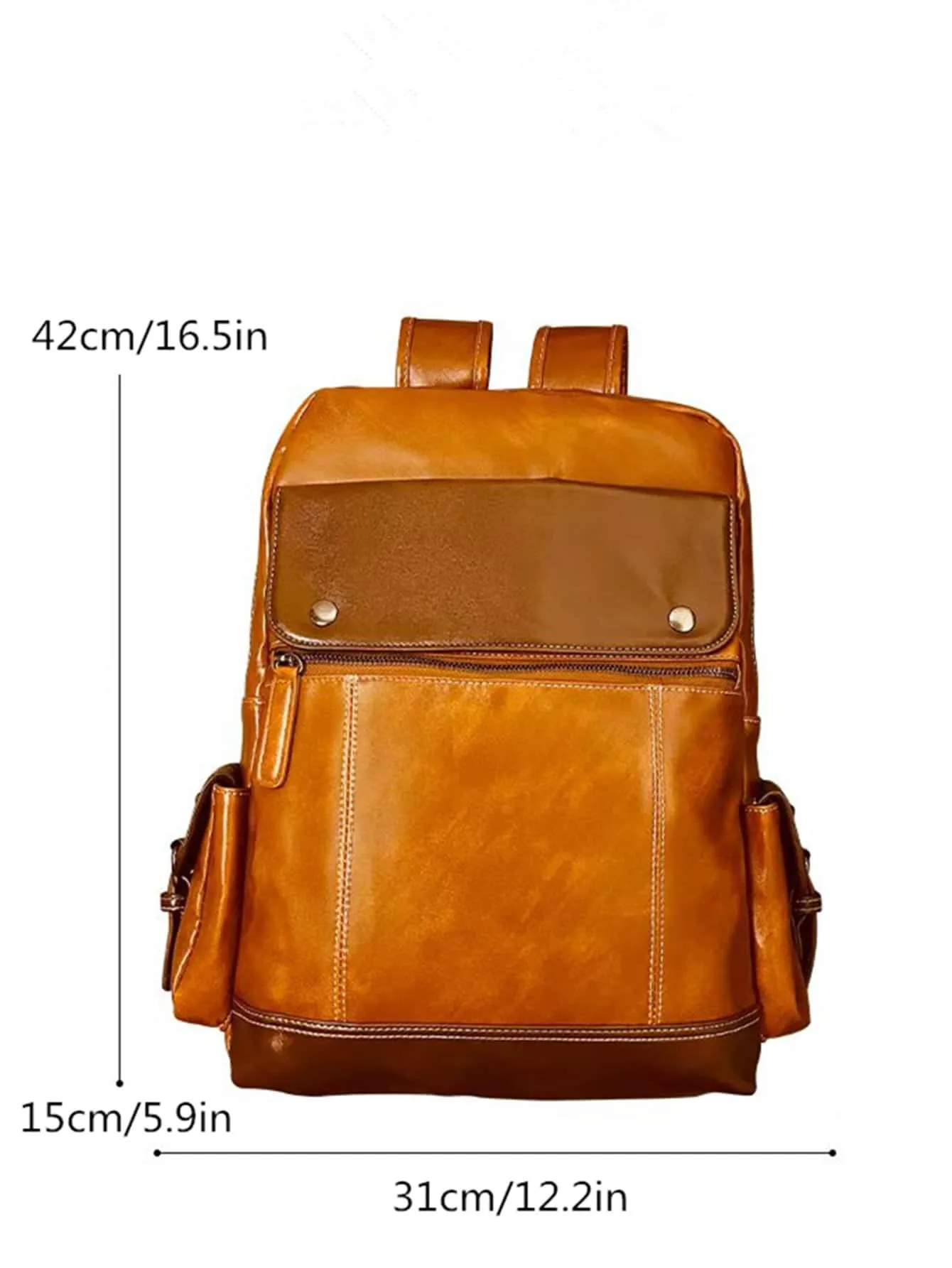 Medium Laptop Backpack Studded Decor Stitch Detail