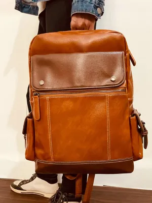 Medium Laptop Backpack Studded Decor Stitch Detail