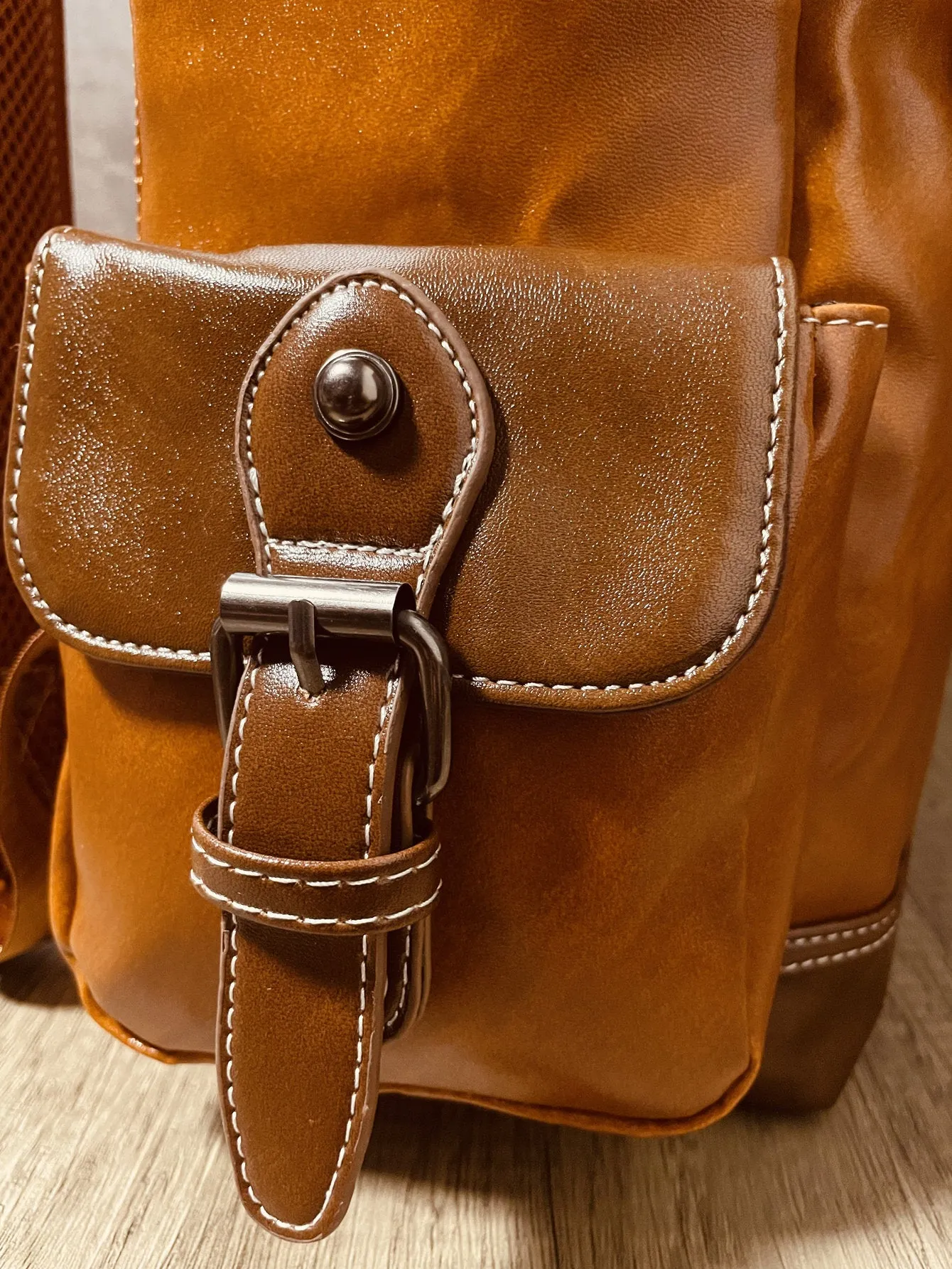 Medium Laptop Backpack Studded Decor Stitch Detail