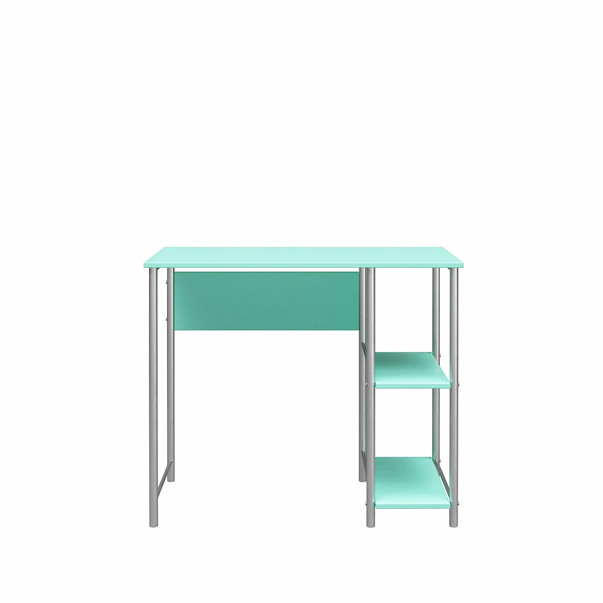 Meridian Metal Computer Desk With 2 Side Storage Shelves