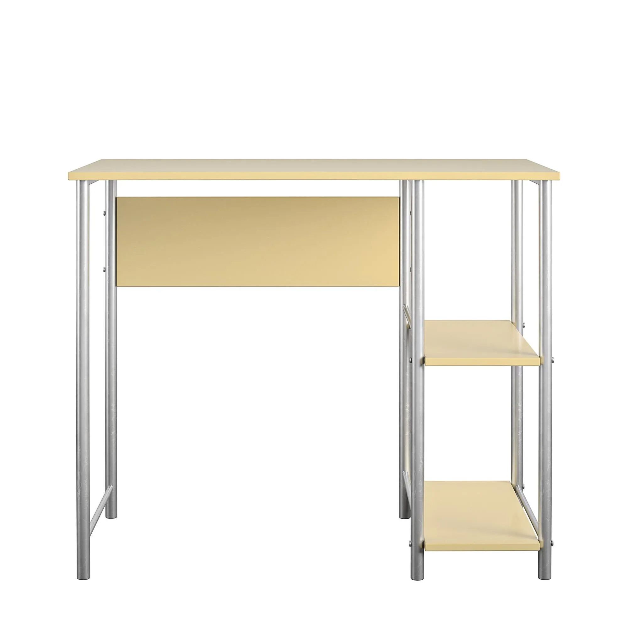 Meridian Metal Computer Desk With 2 Side Storage Shelves
