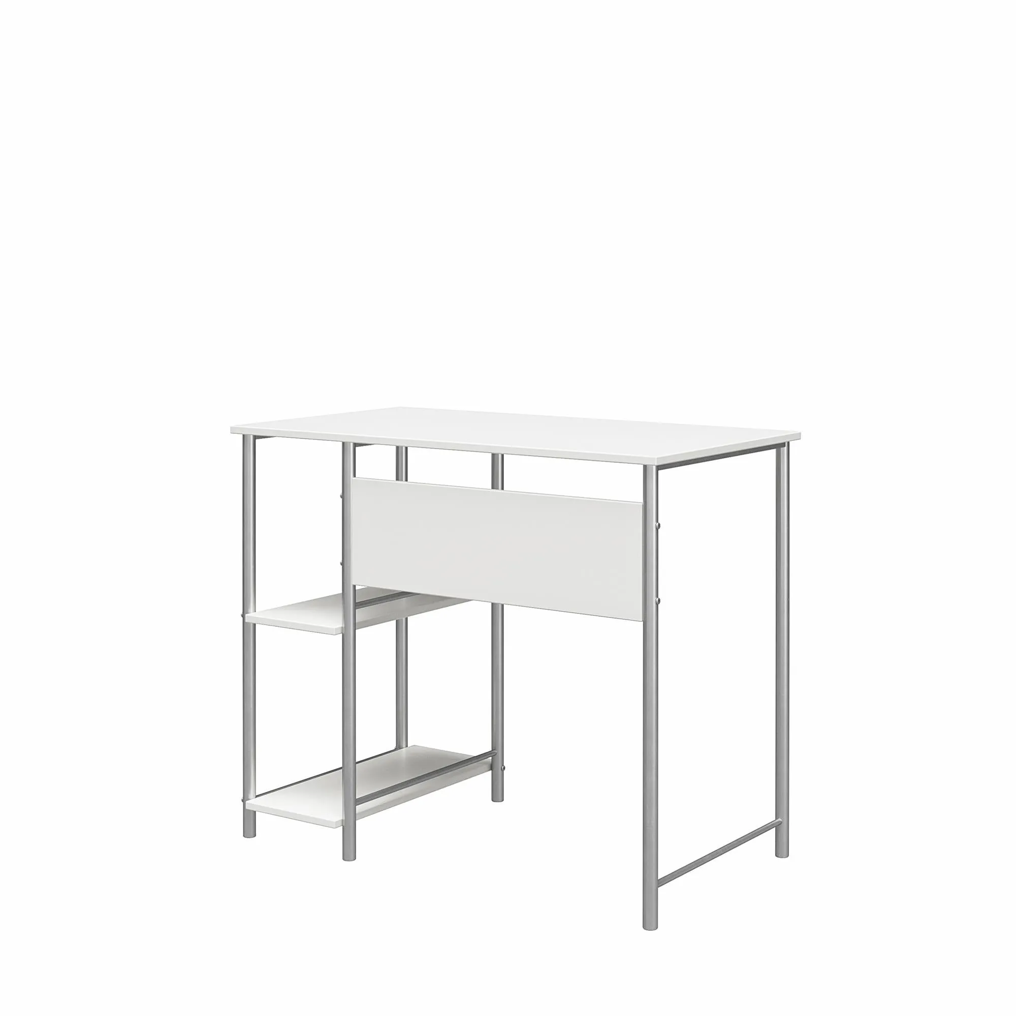 Meridian Metal Computer Desk With 2 Side Storage Shelves