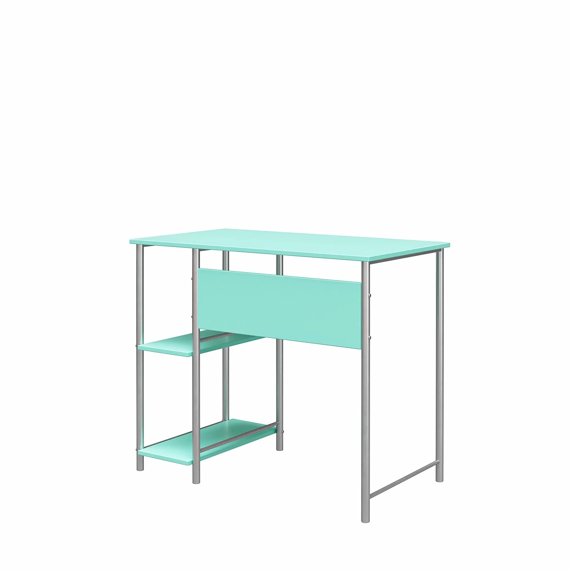 Meridian Metal Computer Desk With 2 Side Storage Shelves