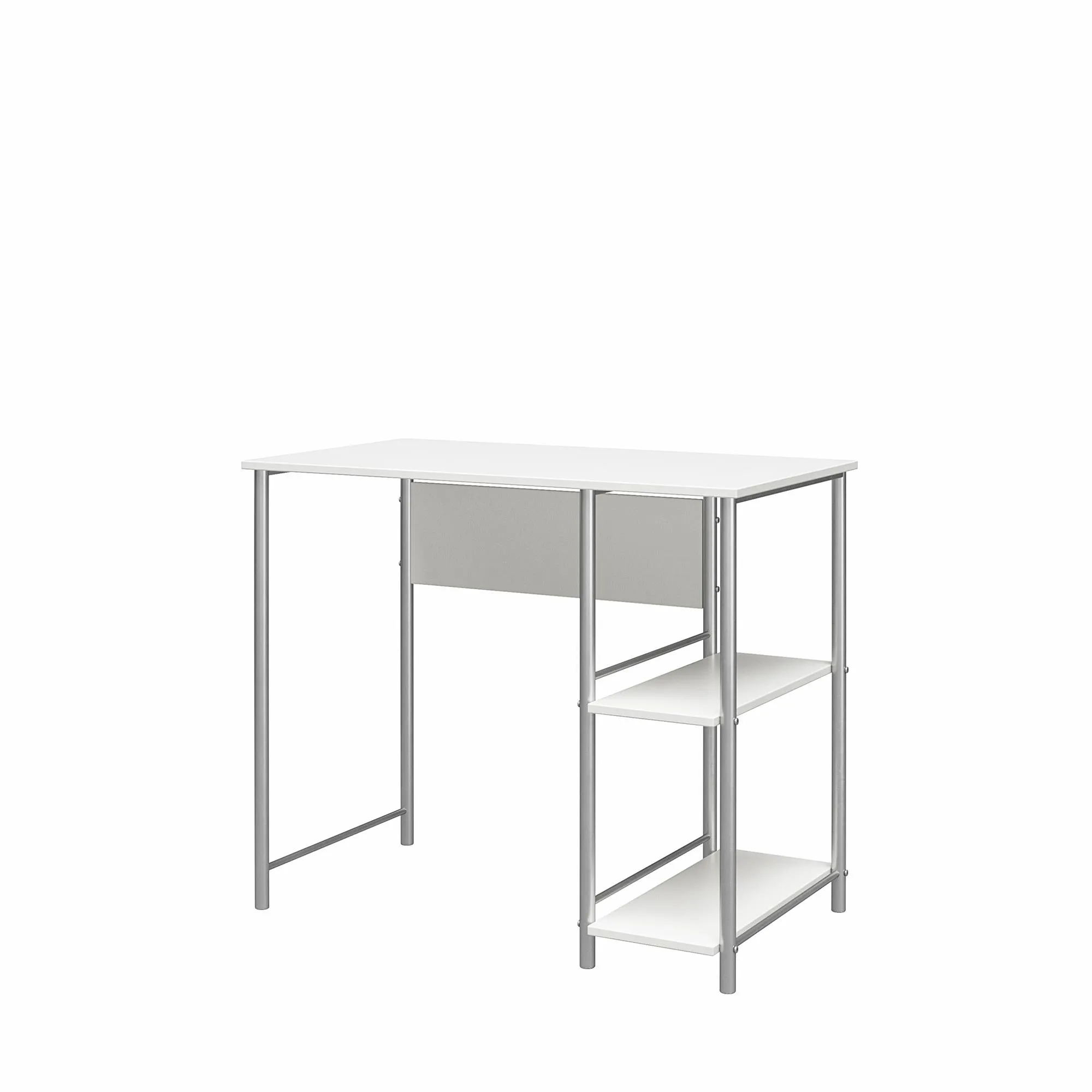 Meridian Metal Computer Desk With 2 Side Storage Shelves