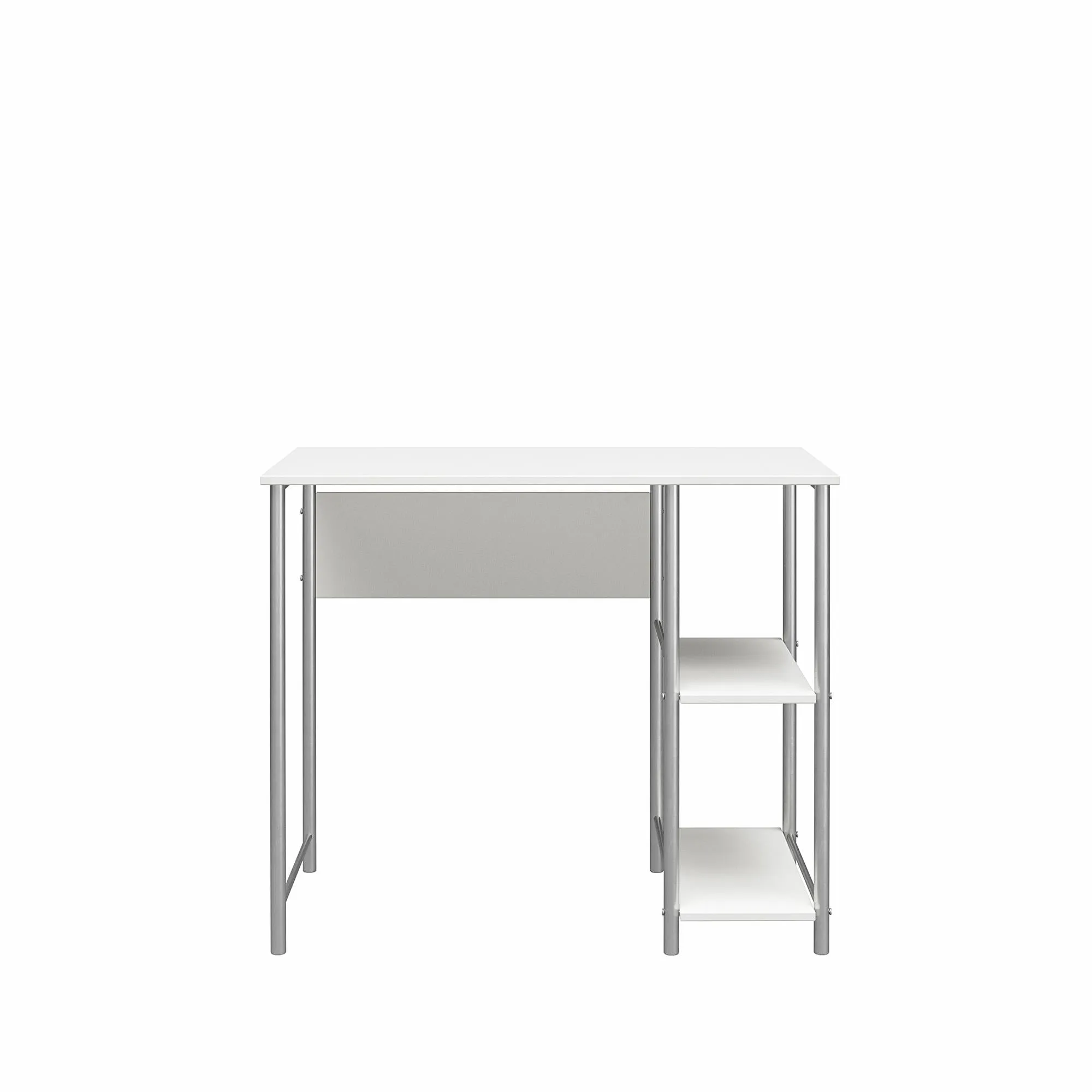 Meridian Metal Computer Desk With 2 Side Storage Shelves