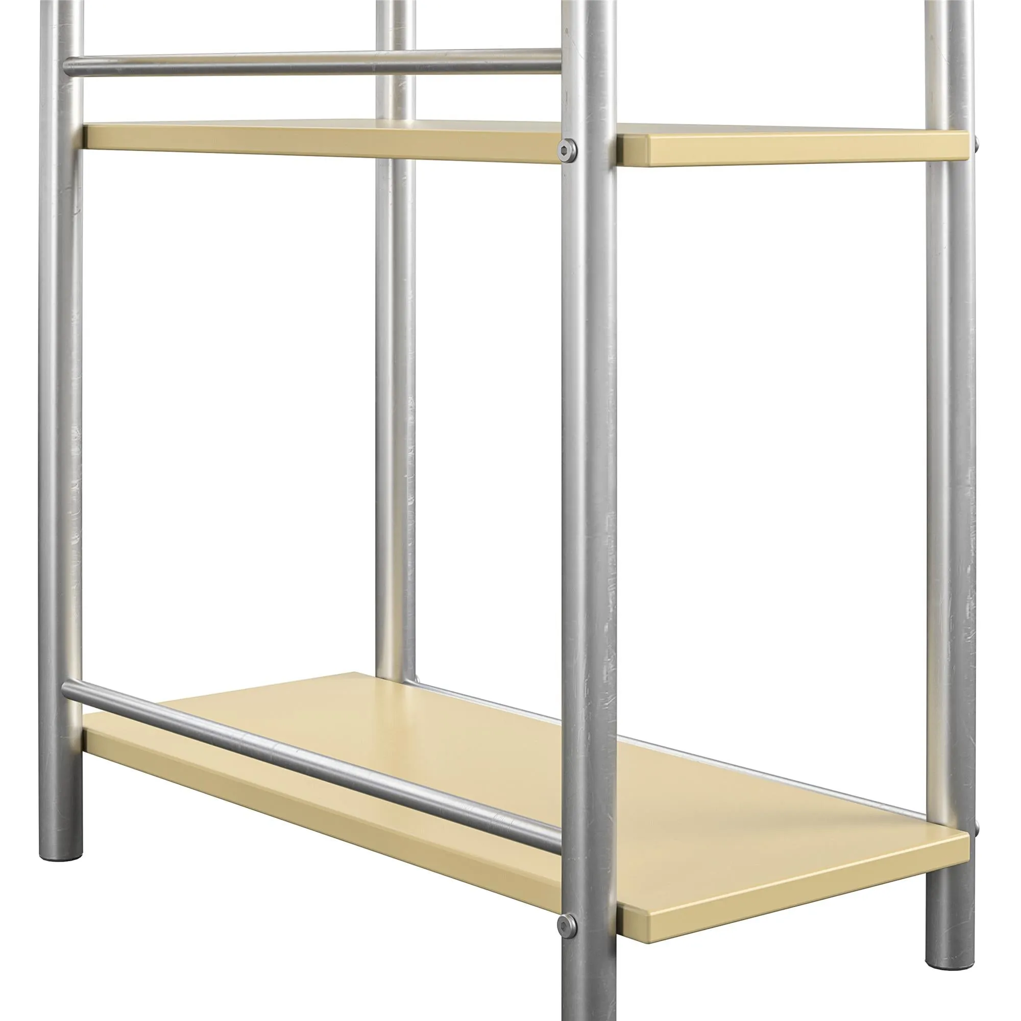 Meridian Metal Computer Desk With 2 Side Storage Shelves