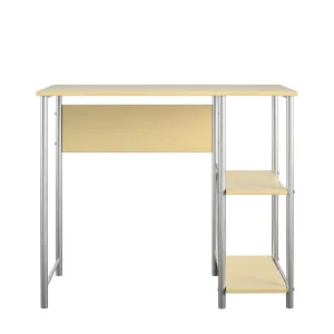 Meridian Metal Computer Desk With 2 Side Storage Shelves