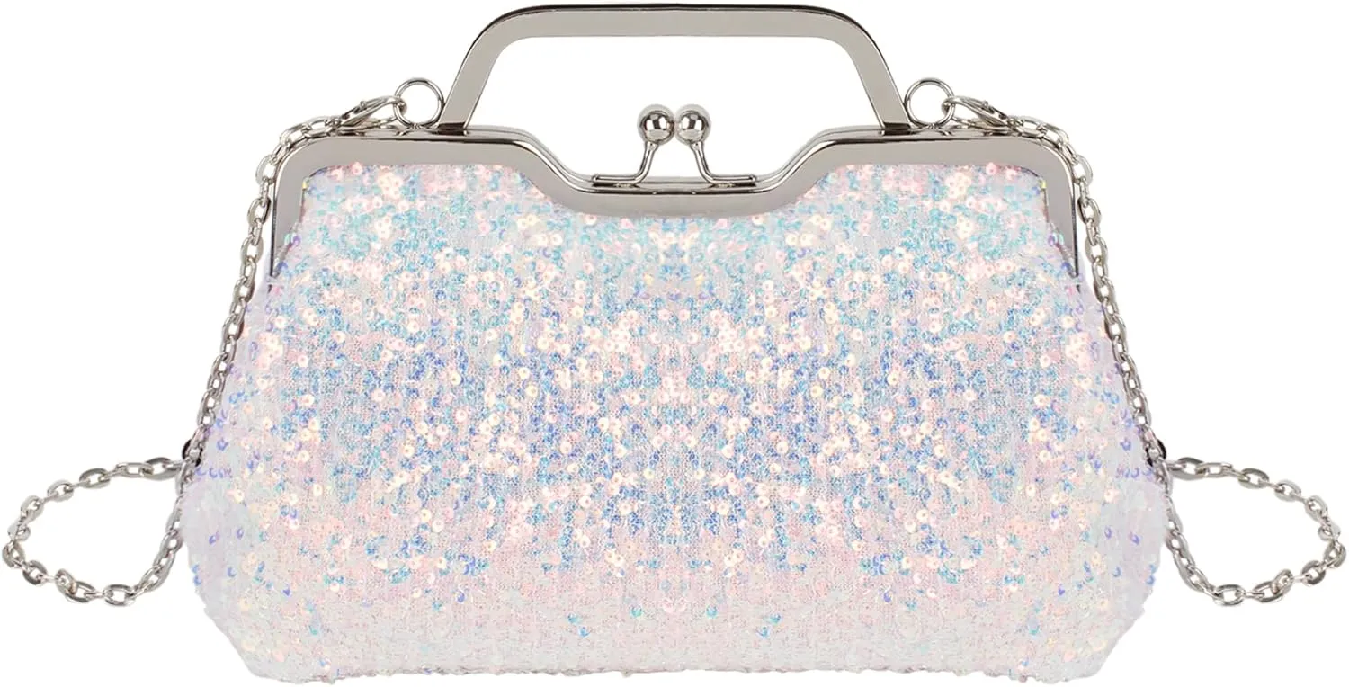 Mermaid Sequins Clutch Sparkling Glitter Evening Crossbody Shell Bag Banquet Handbag Party Prom Wedding Purse