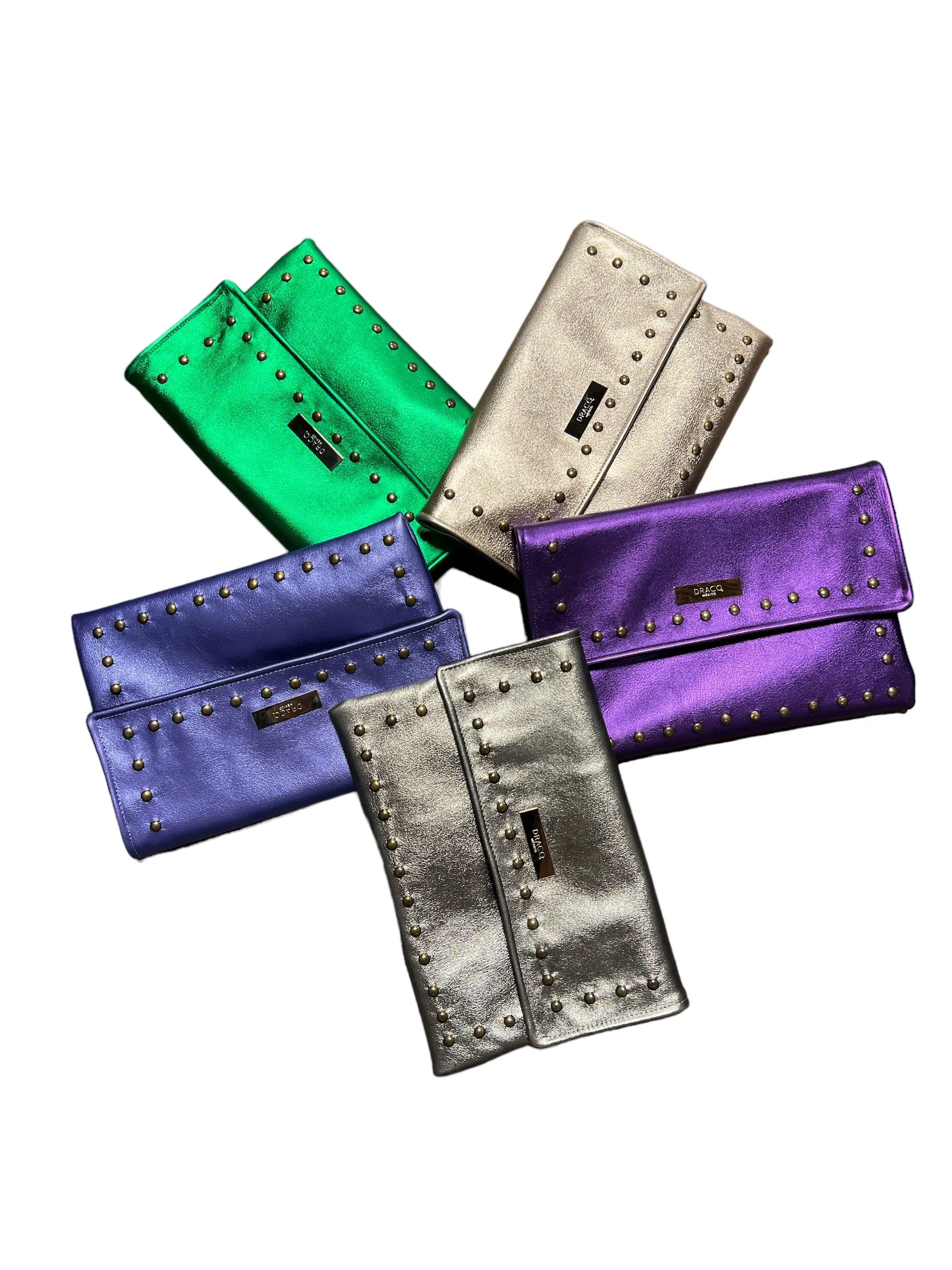 Metallic Blush Leather Crossbody with Beaded Strap