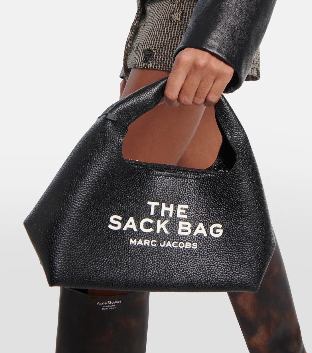 Mini the sack Marc Jacobs leather tote, black