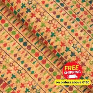 Natural cork Christmas Fabric Collection Christmas pattern COF-326