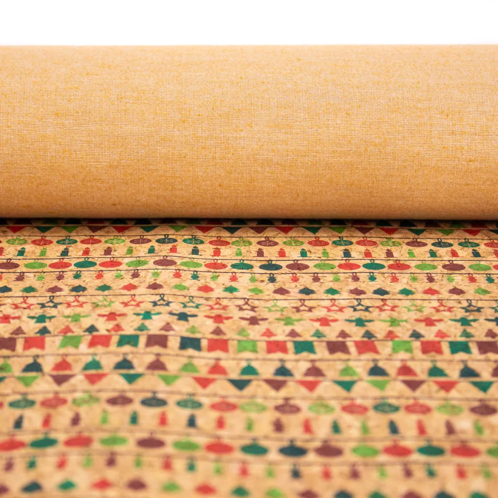 Natural cork Christmas Fabric Collection Christmas pattern COF-326