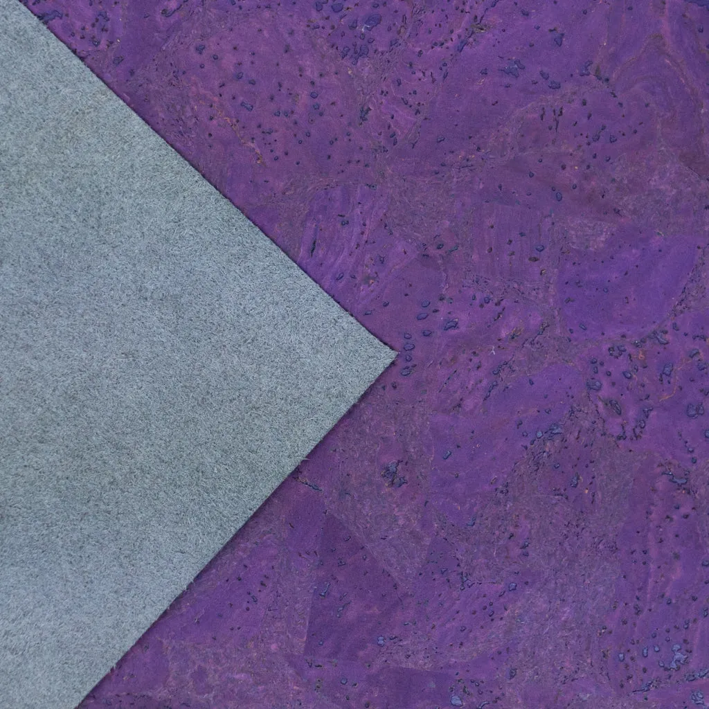 Natural Cork Chunk Fabric in Purple COF-524-D