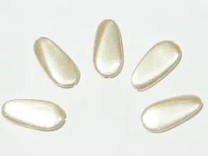 Off White Oval Plastic Beads - 45x20 mm