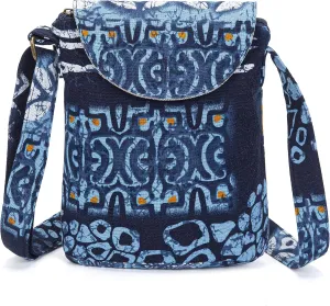 OPQRSTU Women's Retro Small Size Canvas Shoulder Bag Hippie Boho Crossbody Handbag