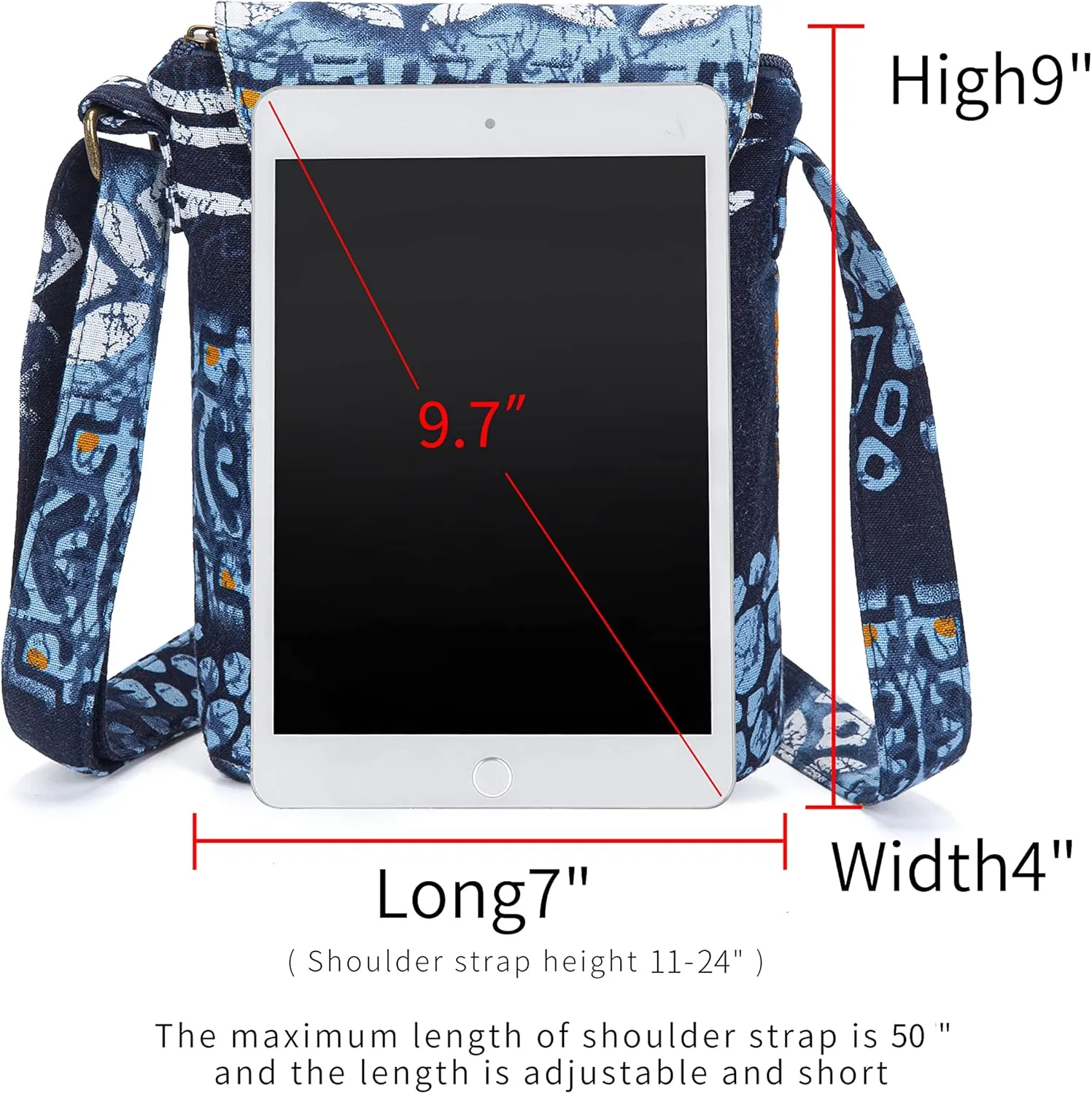 OPQRSTU Women's Retro Small Size Canvas Shoulder Bag Hippie Boho Crossbody Handbag