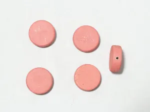 Peach Designer Circular Plastic Beads - 22 mm