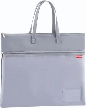 Pendancy Mesh Zipper Pouch A4 Size, Large Double Pocket Waterproof File Bag with Handle, 11x13.8 in Foldable Document Storage for Puzzle Project/Cross Stitch/Travel/OfficeAdvanced Gray