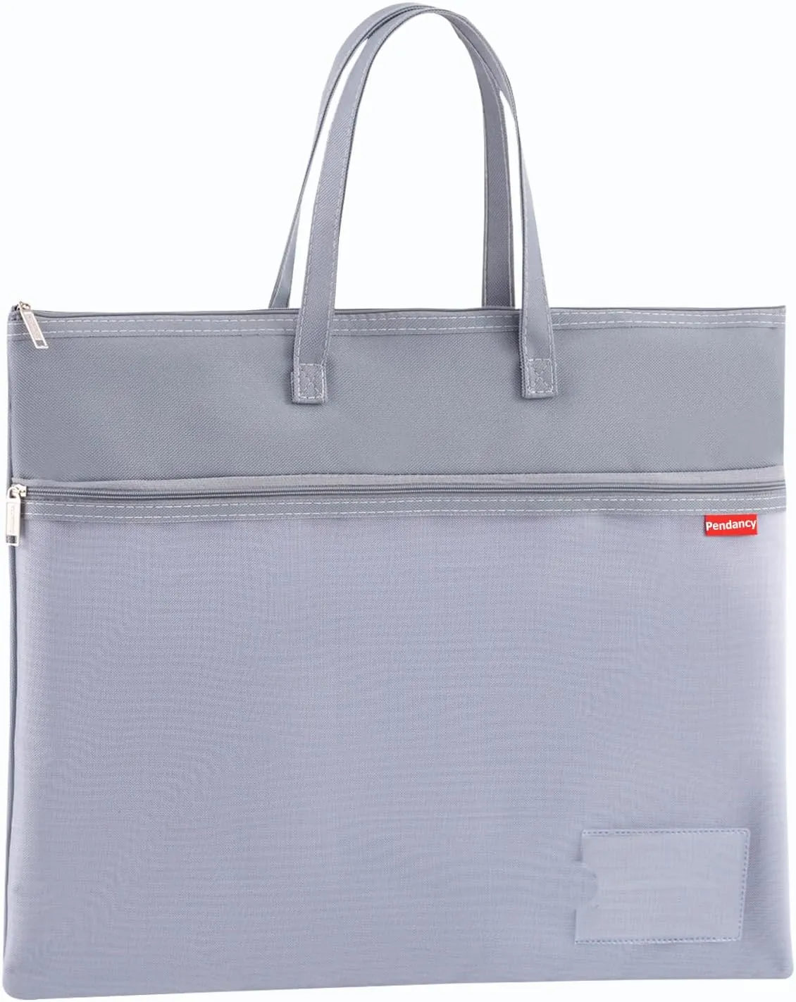 Pendancy Mesh Zipper Pouch A4 Size, Large Double Pocket Waterproof File Bag with Handle, 11x13.8 in Foldable Document Storage for Puzzle Project/Cross Stitch/Travel/OfficeAdvanced Gray