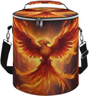 Phoenixes Bird Fire Frame Funny Lunch Bag Portable Cooler Tote Small Cooler Lunch Box Container for Travel Picnic