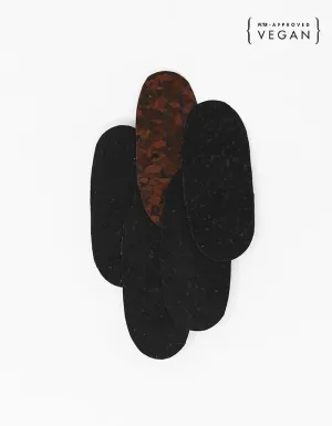 Pieces - Assymetrical Pin - Black and Dark Brown Cork