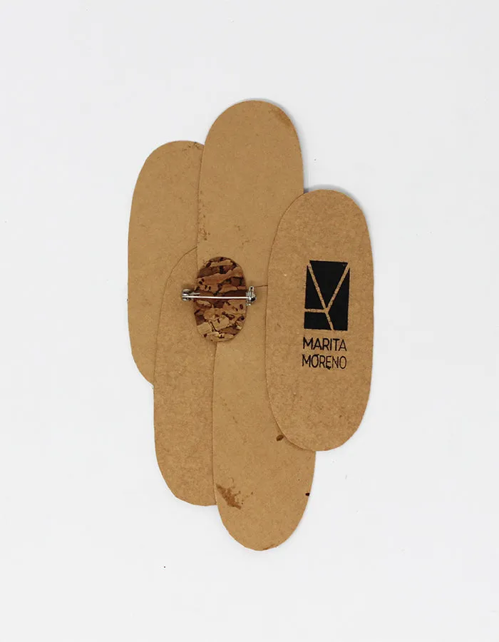 Pieces - Assymetrical Pin - Natural cork
