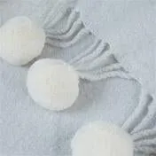 Pom Pom Steel Knitted Blanket