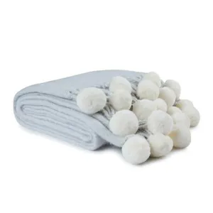 Pom Pom Steel Knitted Blanket