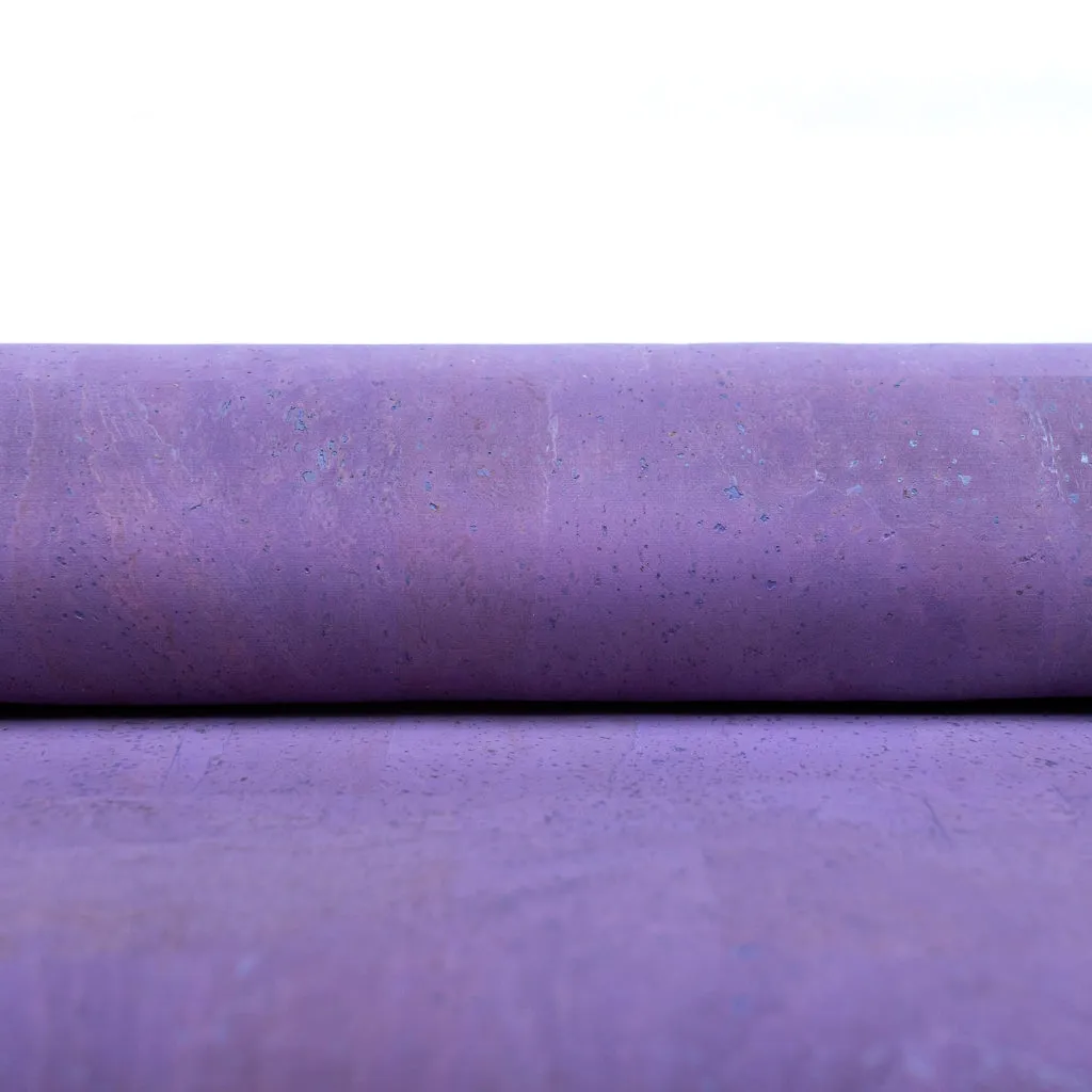 Purple Solid Cork Fabric with Black Backing, 0.9mm Thickness COF-524-A