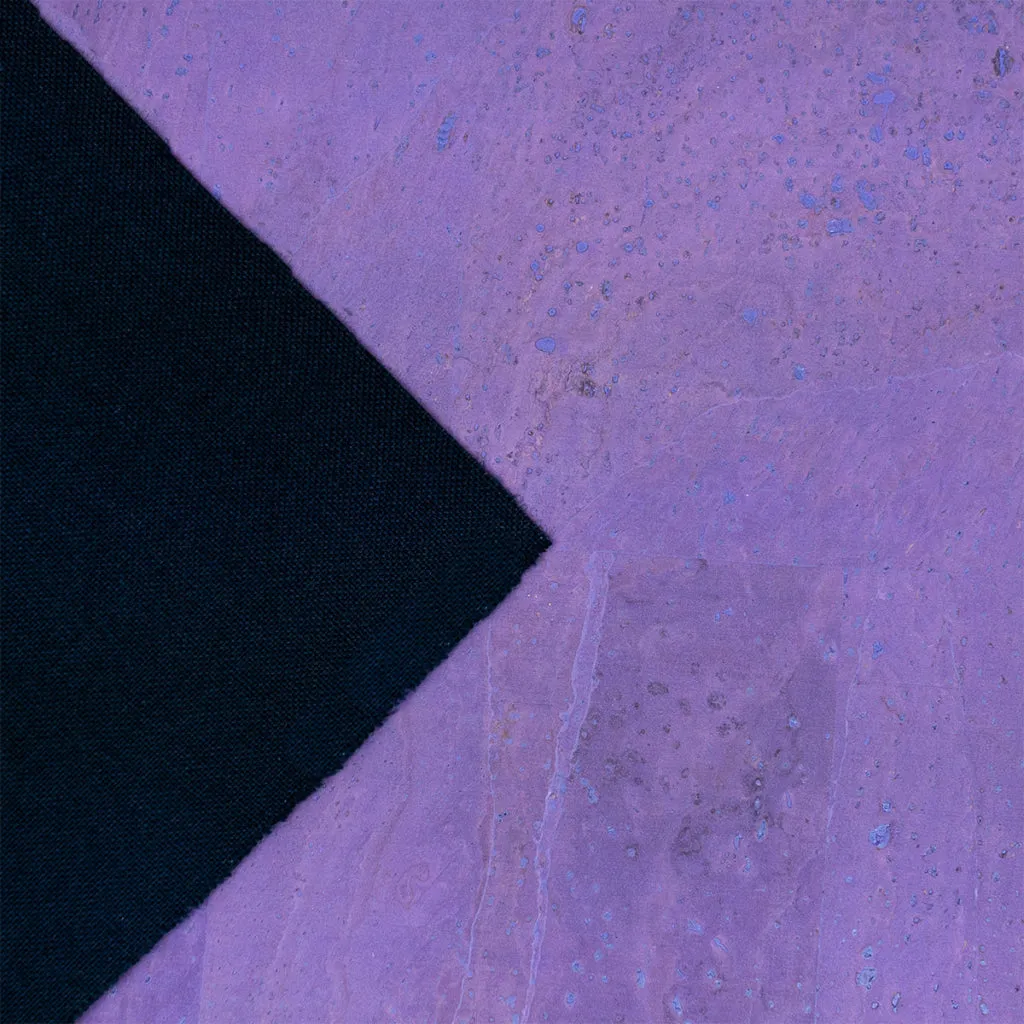 Purple Solid Cork Fabric with Black Backing, 0.9mm Thickness COF-524-A